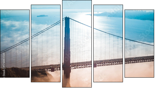 San Francisco Skyline - Fünfteiliges Leinwandbild, Pentaptychon