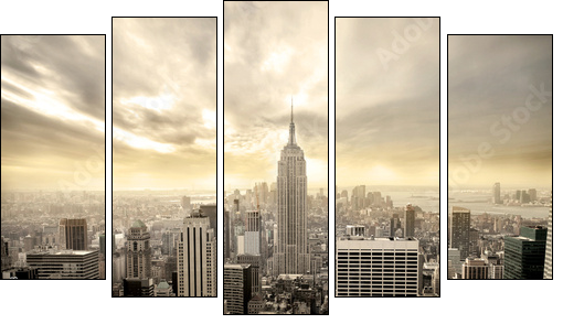 manhattan - Fünfteiliges Leinwandbild, Pentaptychon
