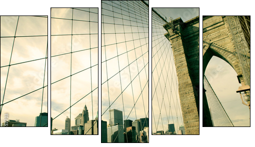 brooklyn - Fünfteiliges Leinwandbild, Pentaptychon