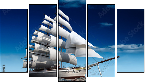 Sailing ship - Fünfteiliges Leinwandbild, Pentaptychon