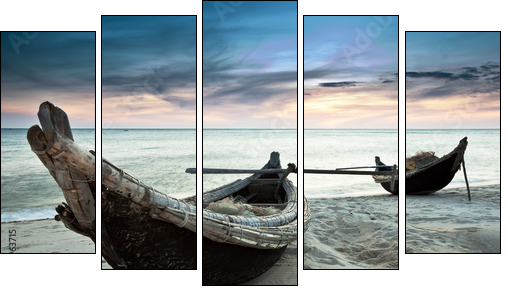 Boats - Fünfteiliges Leinwandbild, Pentaptychon