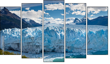 Perito Moreno Glacier, Patagonia, Argentina - Panoramic View - Fünfteiliges Leinwandbild, Pentaptychon