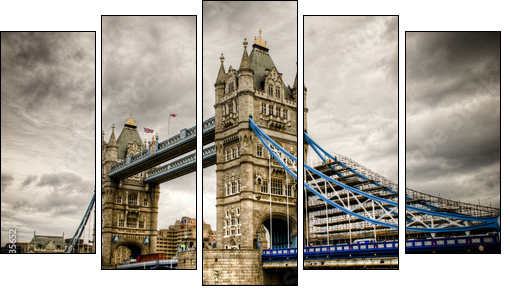 Tower Bridge - Fünfteiliges Leinwandbild, Pentaptychon
