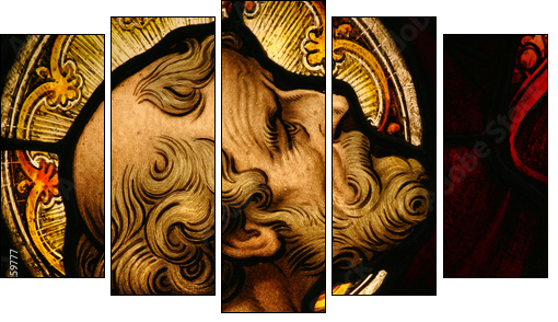 Stained Glass - Fünfteiliges Leinwandbild, Pentaptychon