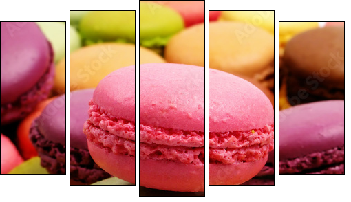 macarons - Fünfteiliges Leinwandbild, Pentaptychon