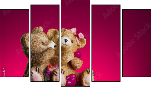 Valentine Concept - Fünfteiliges Leinwandbild, Pentaptychon