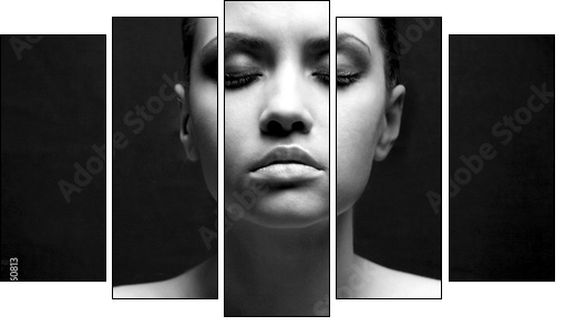 portrait of beauty. sexy fashion girl. - Fünfteiliges Leinwandbild, Pentaptychon