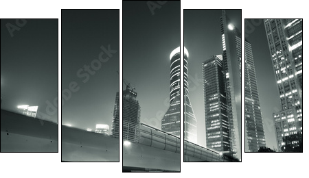 Megacity Highway - Fünfteiliges Leinwandbild, Pentaptychon