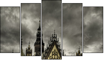 wroclaw- rynek - Fünfteiliges Leinwandbild, Pentaptychon