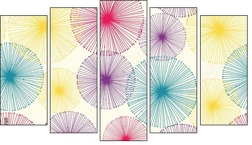Flower background - Fünfteiliges Leinwandbild, Pentaptychon
