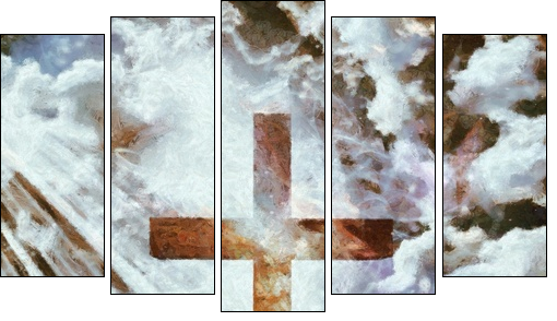 God - Fünfteiliges Leinwandbild, Pentaptychon