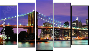 New York City - Fünfteiliges Leinwandbild, Pentaptychon