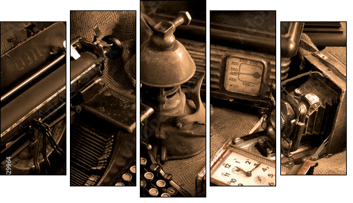 Vintage still-life - Fünfteiliges Leinwandbild, Pentaptychon