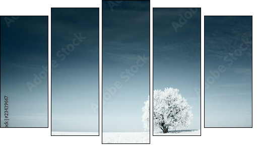 Tree - Fünfteiliges Leinwandbild, Pentaptychon