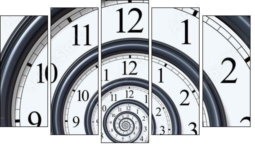 Time Spiral - Fünfteiliges Leinwandbild, Pentaptychon