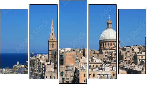valletta city - Fünfteiliges Leinwandbild, Pentaptychon