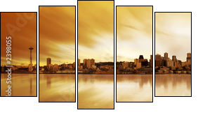 seattle panorama - Fünfteiliges Leinwandbild, Pentaptychon