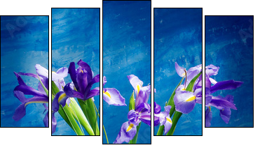 irises - Fünfteiliges Leinwandbild, Pentaptychon