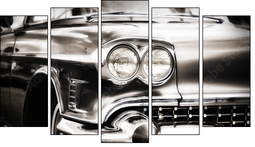 American Classic Caddilac Automobile Car. - Fünfteiliges Leinwandbild, Pentaptychon
