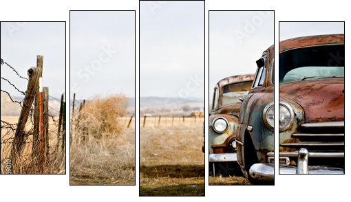 vintage cars - Fünfteiliges Leinwandbild, Pentaptychon