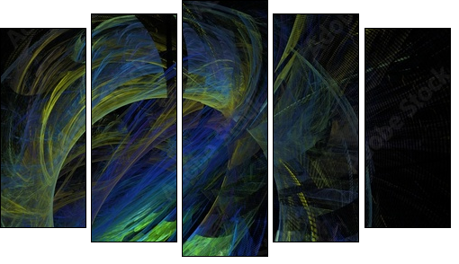 universum fantasie - Fünfteiliges Leinwandbild, Pentaptychon