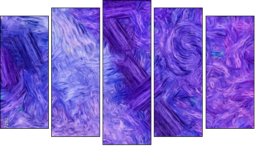 Abstract texture background. Digital painting in Vincent Van Gogh style artwork. Hand drawn artistic pattern. Modern art. Good for printed pictures, postcards, posters or wallpapers and textile print. - Fünfteiliges Leinwandbild, Pentaptychon