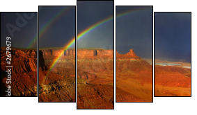 rainbows of canyonlands - Fünfteiliges Leinwandbild, Pentaptychon