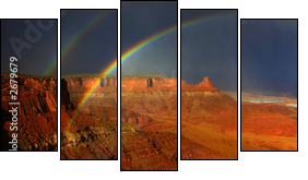 rainbows of canyonlands - Fünfteiliges Leinwandbild, Pentaptychon