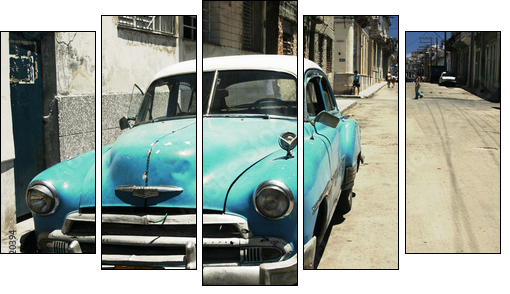 havana street - cross process - Fünfteiliges Leinwandbild, Pentaptychon