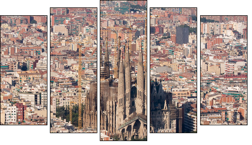 Sagrada Familia - Fünfteiliges Leinwandbild, Pentaptychon