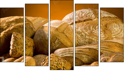 bread - Fünfteiliges Leinwandbild, Pentaptychon