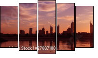 Cityscape Dubai, Sunset - Fünfteiliges Leinwandbild, Pentaptychon