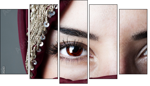 Arabisches Auge - Fünfteiliges Leinwandbild, Pentaptychon