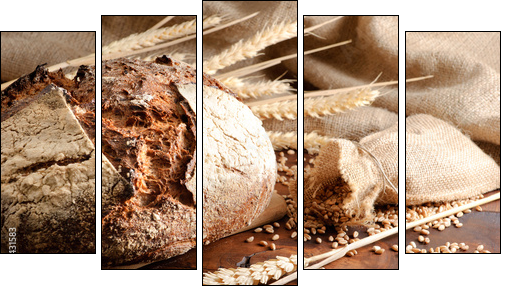 Traditional bread - Fünfteiliges Leinwandbild, Pentaptychon