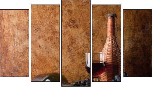 wine - Fünfteiliges Leinwandbild, Pentaptychon