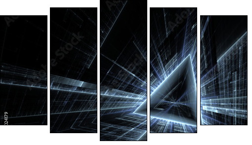 Abstract business science or technology background - Fünfteiliges Leinwandbild, Pentaptychon