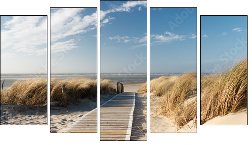 Nordsee Strand auf Langeoog - Fünfteiliges Leinwandbild, Pentaptychon
