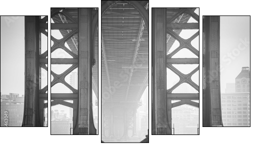 Under the Bridge - Brooklyn - Fünfteiliges Leinwandbild, Pentaptychon