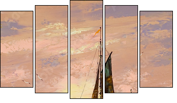 Sailing boat - Fünfteiliges Leinwandbild, Pentaptychon