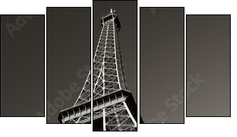 the eiffel tower - Fünfteiliges Leinwandbild, Pentaptychon
