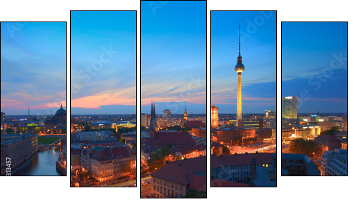 Berlin - Fünfteiliges Leinwandbild, Pentaptychon
