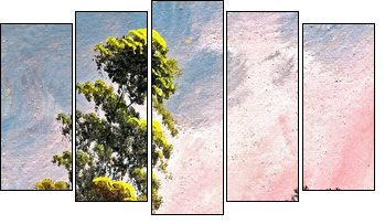 Summer landscape - Fünfteiliges Leinwandbild, Pentaptychon