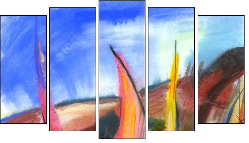 Sailing regatta - Fünfteiliges Leinwandbild, Pentaptychon
