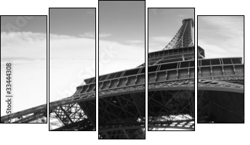 tour eiffel symbol of Paris - Fünfteiliges Leinwandbild, Pentaptychon