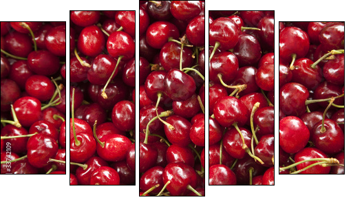 Cherries - Fünfteiliges Leinwandbild, Pentaptychon