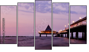 Pier in Heringsdorf - Fünfteiliges Leinwandbild, Pentaptychon