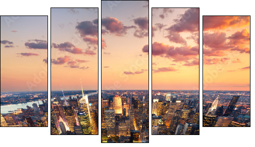 New York - Fünfteiliges Leinwandbild, Pentaptychon
