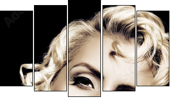 Marilyn Monroe imitation. Retro style - Fünfteiliges Leinwandbild, Pentaptychon
