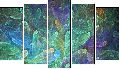 Underwater corals - Fünfteiliges Leinwandbild, Pentaptychon