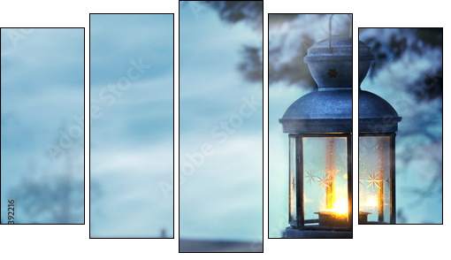 Winterlicht - Fünfteiliges Leinwandbild, Pentaptychon